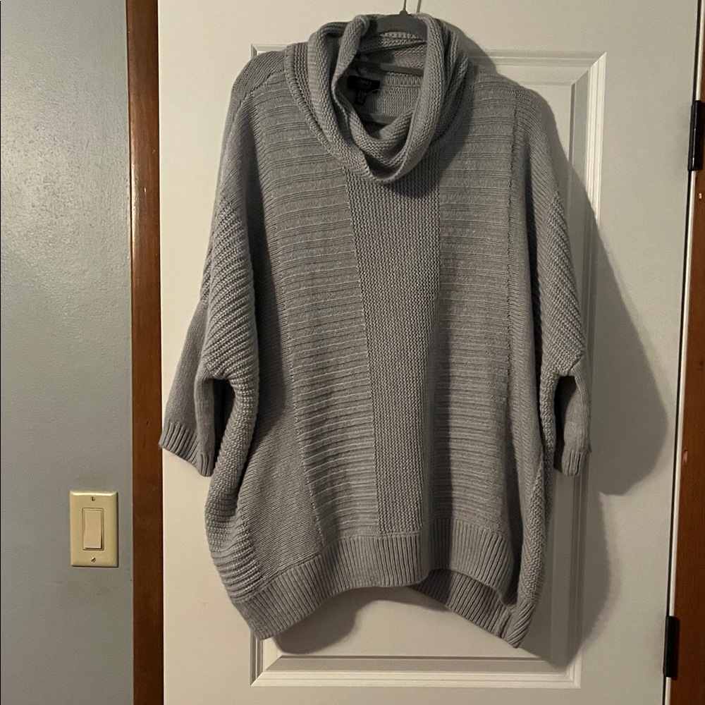 Jones New York Light Gray Cowl Neck Sweater
